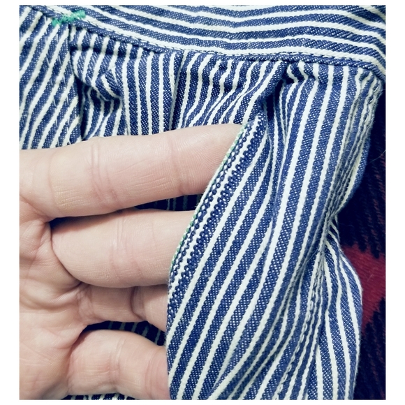 ☆☆TRUE VINTAGE☆☆1960's HICKORY STRIPE SELVEDGE COVERALLS‐ 30"x30" - Picture 6 of 11